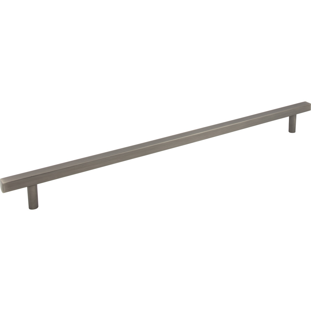 Jeffrey Alexander by Hardware Resources 845-18BNBDL Dominique Cabinet Pull 21" Overall Length Appliance Pull. Holes are 18" center-to-center. Finish in Brushed Pewter