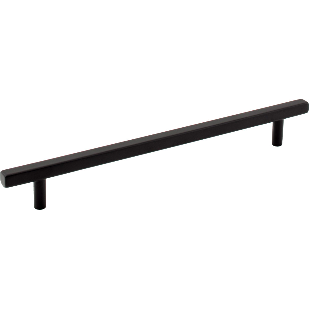 Jeffrey Alexander by Hardware Resources 845-192MB Dominique Cabinet Pull 9-9/16" Overall Length. Holes are 192 mm center-to-center. Finish in Matte Black