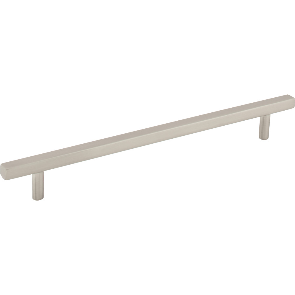 Jeffrey Alexander by Hardware Resources 845-192SN Dominique Cabinet Pull 9-9/16" Overall Length. Holes are 192 mm center-to-center. Finish in Satin Nickel