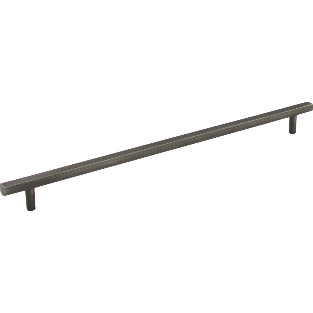 Jeffrey Alexander by Hardware Resources 845-305BNBDL Dominique Cabinet Pull 14" Overall Length. Holes are 305 mm center-to-center. Finish in Brushed Pewter