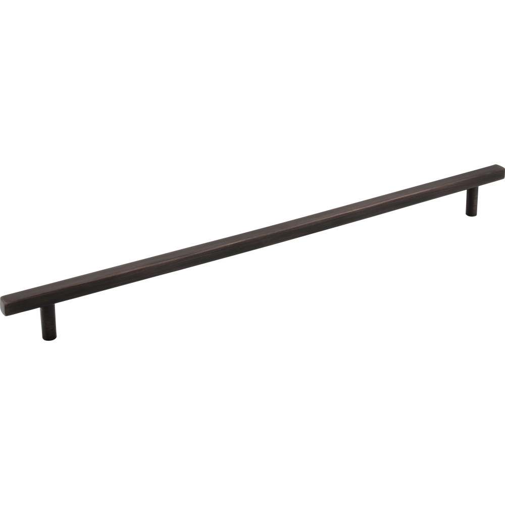 Jeffrey Alexander by Hardware Resources 845-305DBAC Dominique Cabinet Pull 14" Overall Length. Holes are 305 mm center-to-center. Finish in Brushed Oil Rubbed Bronze