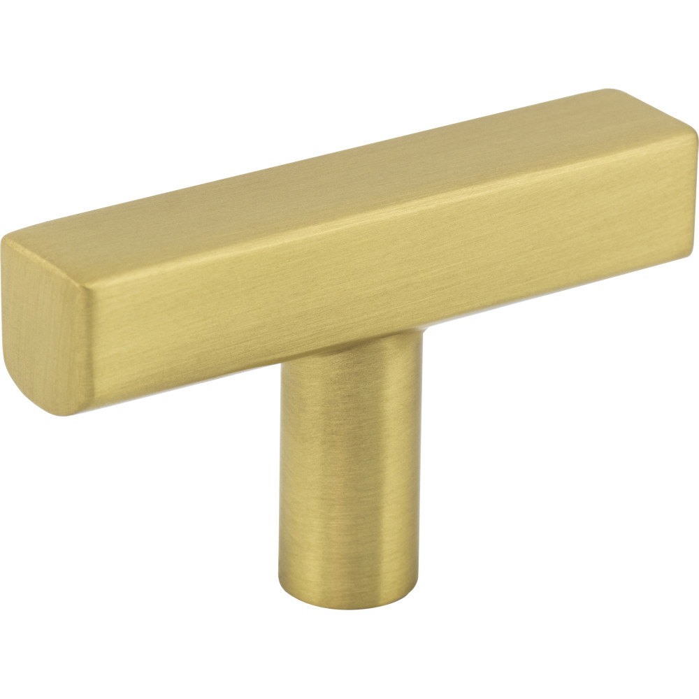 Jeffrey Alexander by Hardware Resources 845T-BG Dominique Cabinet Knob 2" Overall Length Cabinet "T" Knob. Finish in Brushed Gold