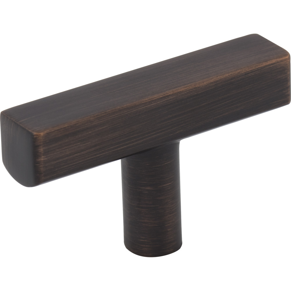 Jeffrey Alexander by Hardware Resources 845T-DBAC Dominique Cabinet Knob 2" Overall Length Cabinet "T" Knob. Finish in Brushed Oil Rubbed Bronze