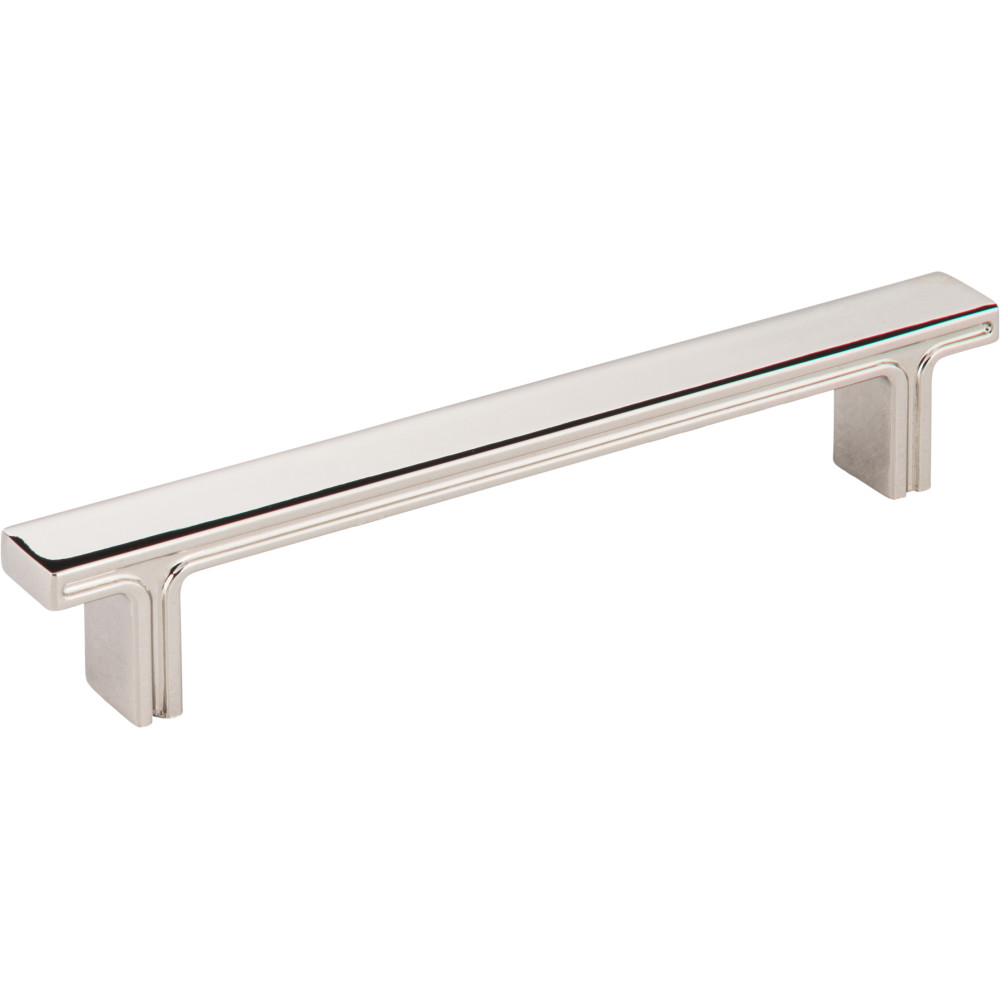 Jeffrey Alexander by Hardware Resources 867-128NI 6-3/8" OL Rectangle Cabinet Pull.  Packaged with two 8-32 x 