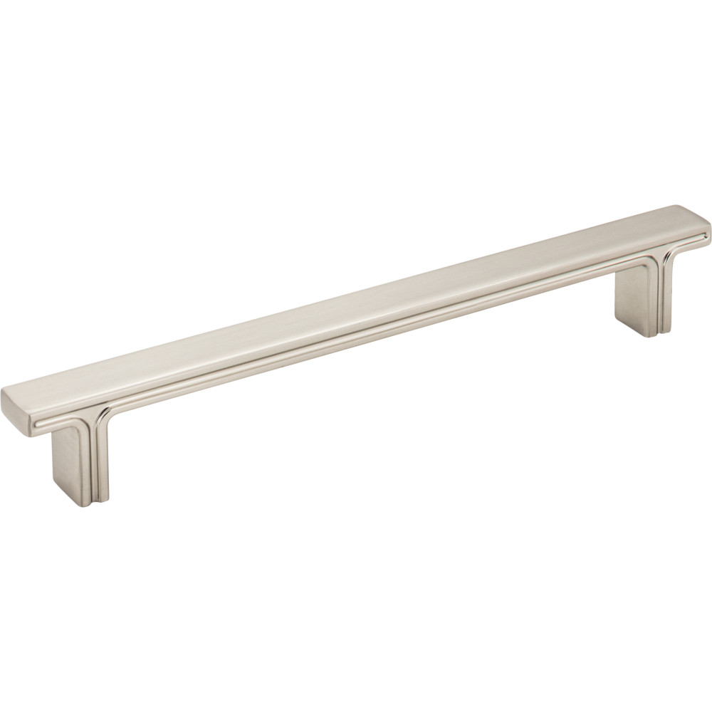 Jeffrey Alexander by Hardware Resources 867-160SN 7-5/8" OL Rectangle Cabinet Pull.  Packaged with two 8-32 x 