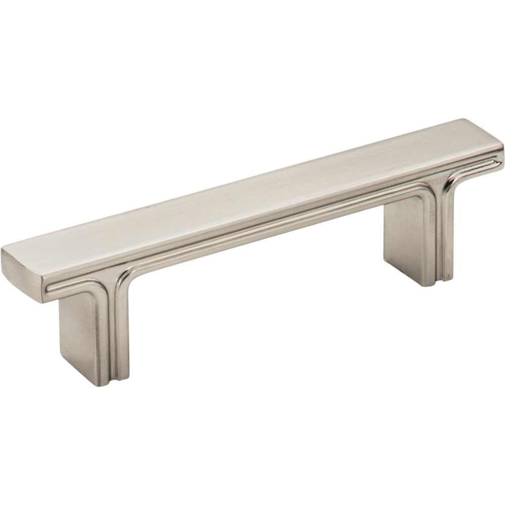 Jeffrey Alexander by Hardware Resources 867-3SN 4-5/16" OL Rectangle Cabinet Pull.  Packaged with two 8-32 x