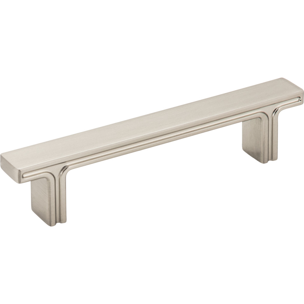 Jeffrey Alexander by Hardware Resources 867-96SN 5-1/8" OL Rectangle Cabinet Pull.  Packaged with two 8-32 x 