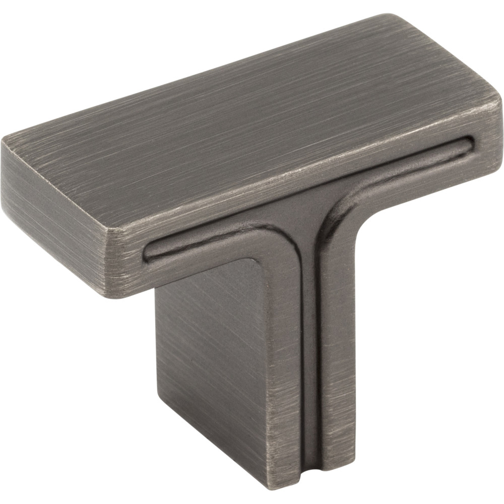 Jeffrey Alexander by Hardware Resources 867BNBDL 1-3/8" OL Rectangle Cabinet Knob.  Packaged with one 8-32 x 