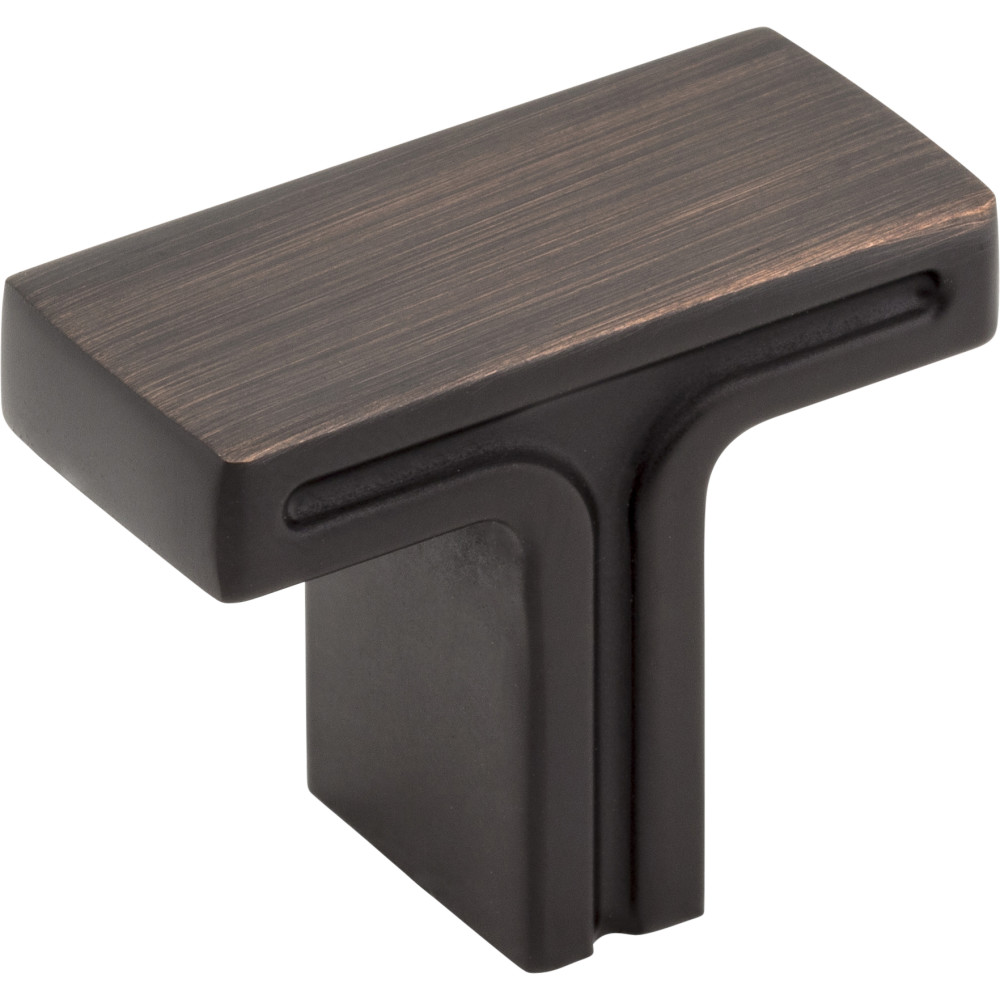 Jeffrey Alexander by Hardware Resources 867DBAC 1-3/8" OL Rectangle Cabinet Knob.  Packaged with one 8-32 x 