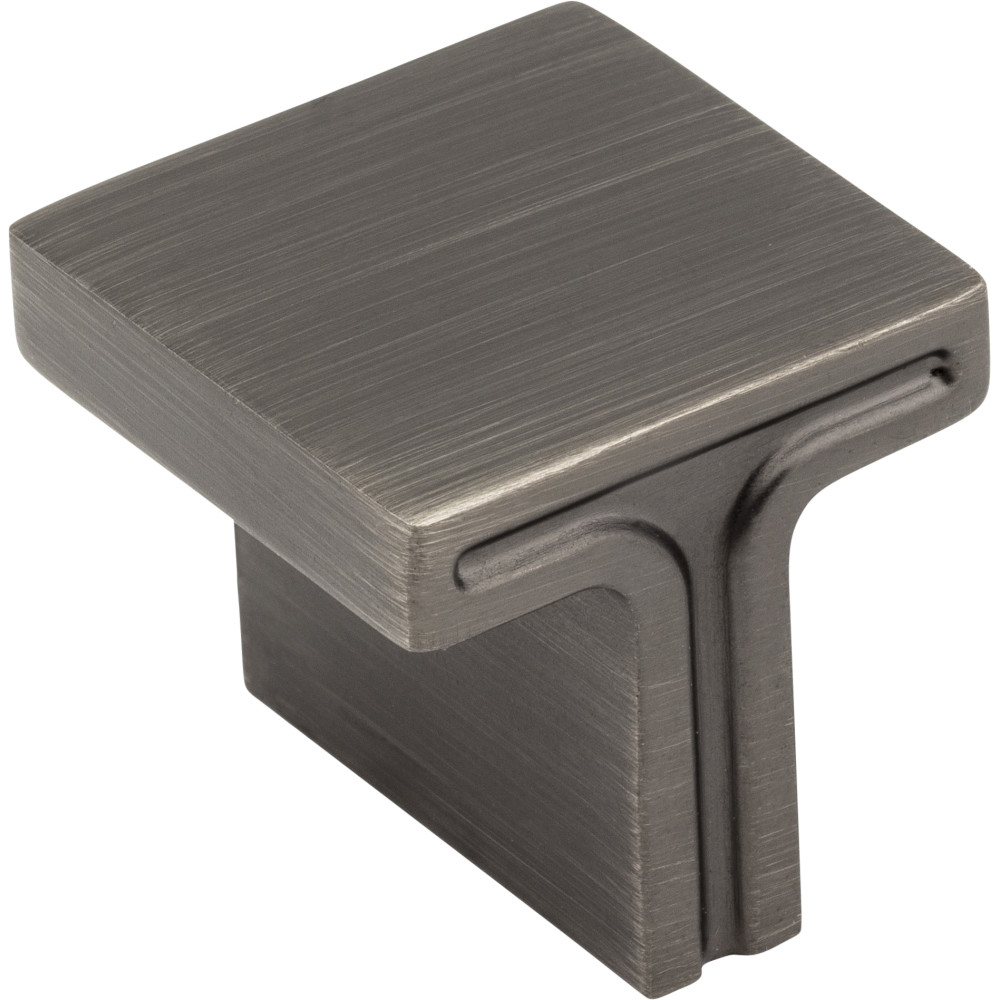Jeffrey Alexander by Hardware Resources 867L-BNBDL 1-1/8" OL Square Cabinet Knob.  Packaged with one 8-32 x    