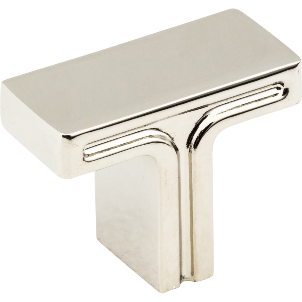 Jeffrey Alexander by Hardware Resources 867NI 1-3/8" OL Rectangle Cabinet Knob.  Packaged with one 8-32 x 