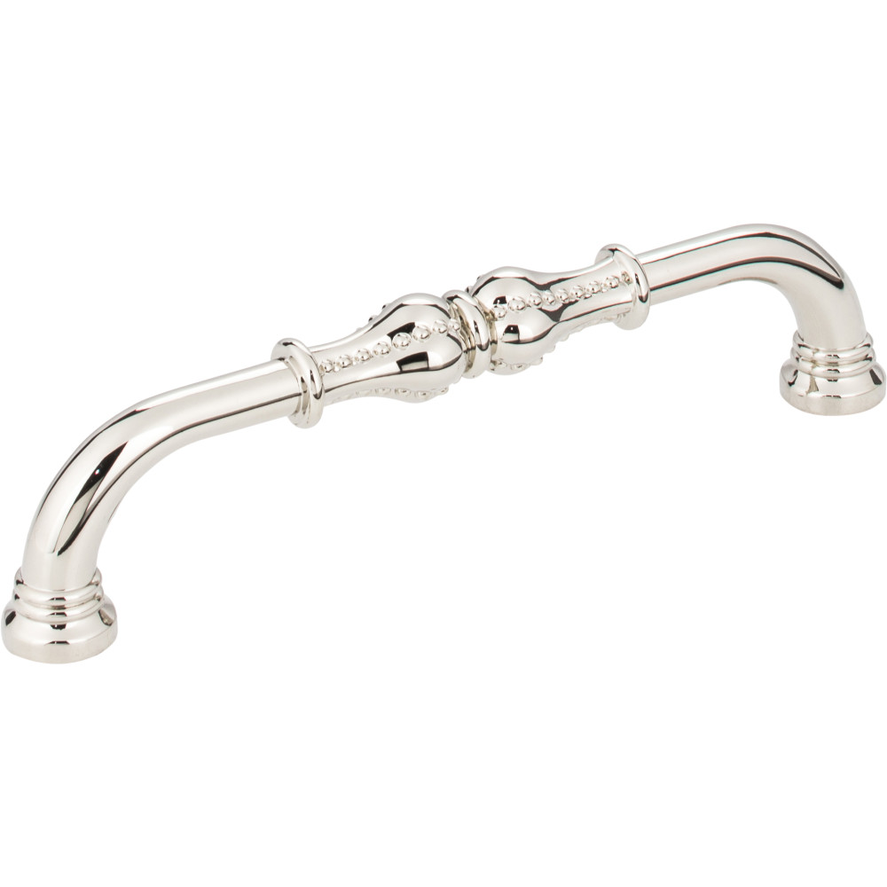 Jeffrey Alexander by Hardware Resources 918-128NI 5-11/16" Overall Length Beaded Cabinet Pull.  Holes are 128m