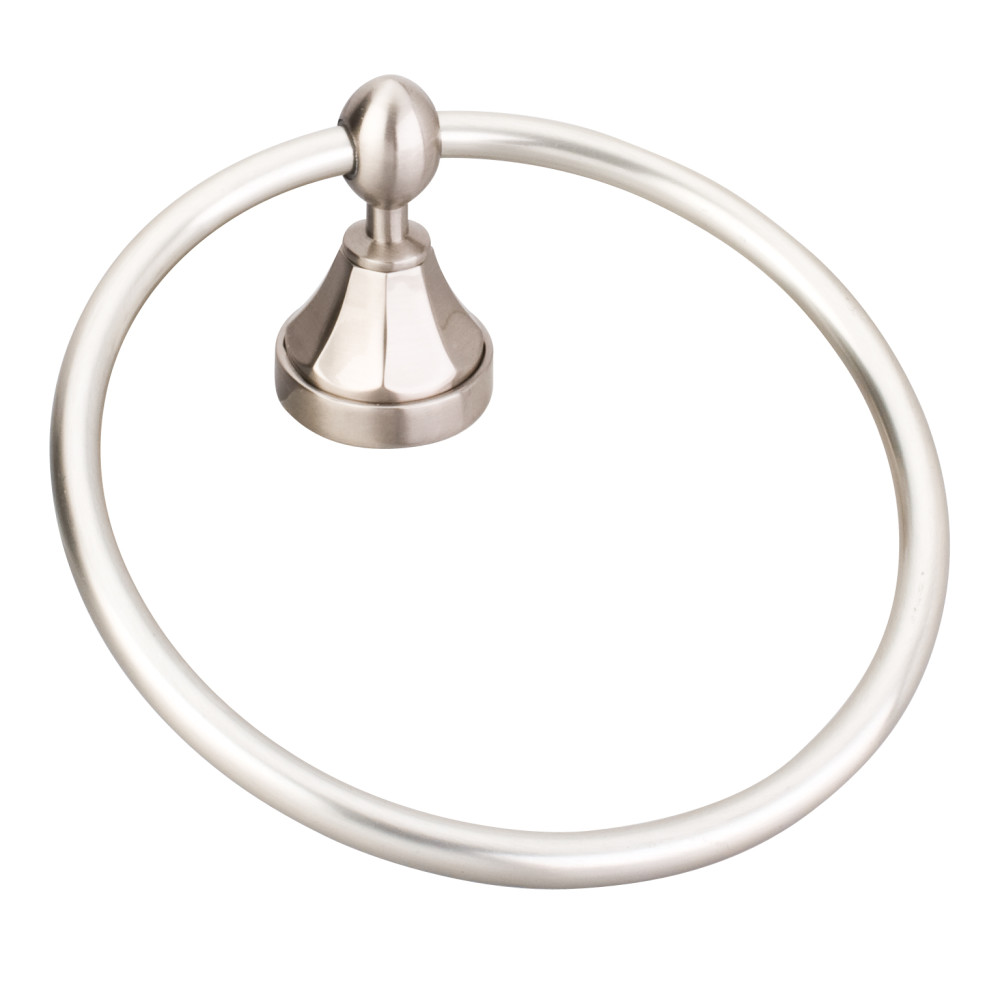Elements by Hardware Resources BHE3-06SN Elements Transitional Towel Ring.  Finish: Satin Nickel     