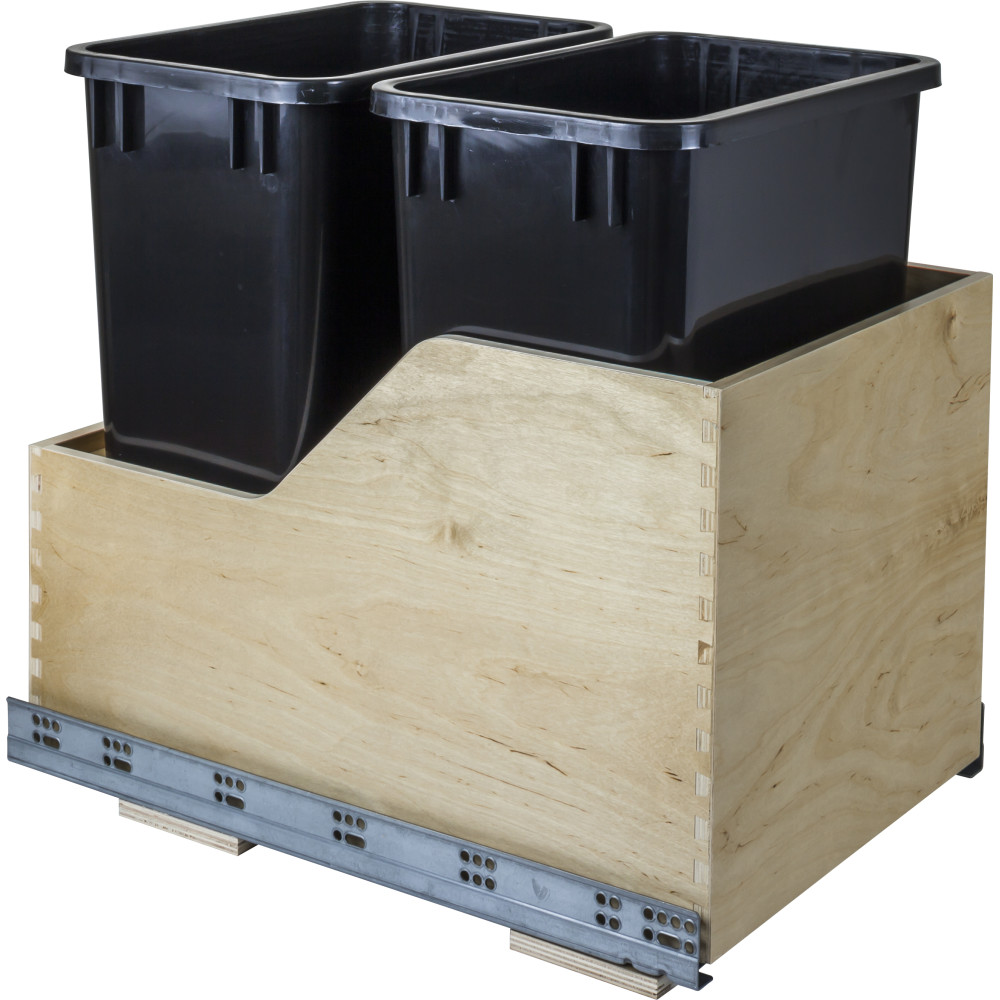 Hardware Resources CAN-WBMD35B Preassembled 35-Quart Double Pullout Waste Container System