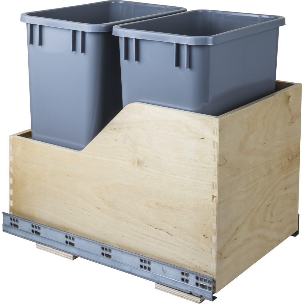 Hardware Resources CAN-WBMD35G Preassembled 35-Quart Double Pullout Waste Container System 