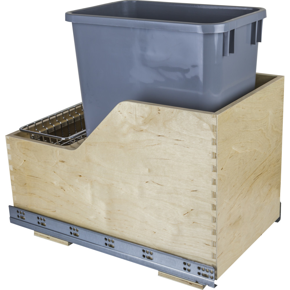 Hardware Resources CAN-WBMS35G Preassembled 35-Quart Single Pullout Waste Container System 