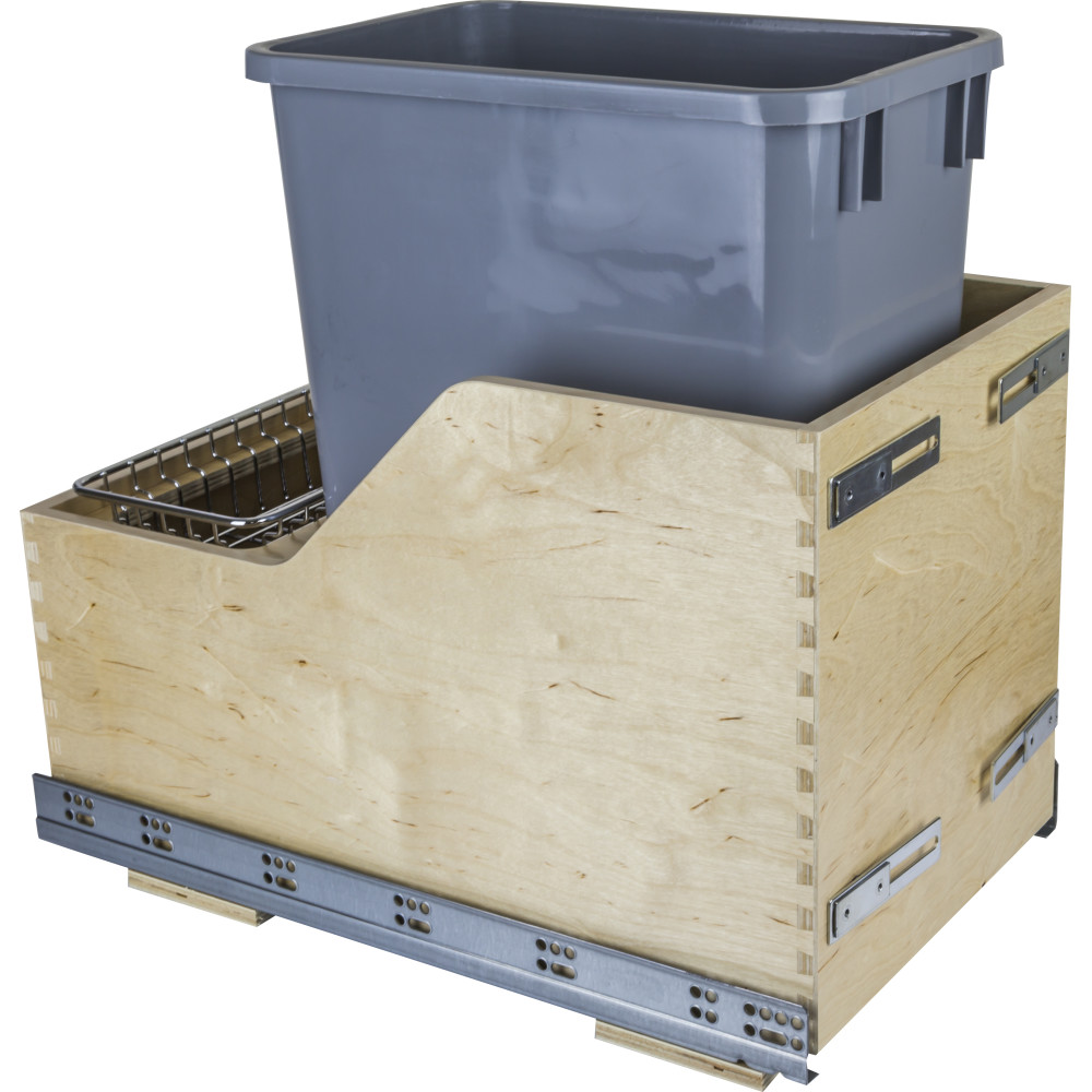 Hardware Resources CDM-WBMS35G Preassembled 35-Quart Single Pullout Waste Container System 