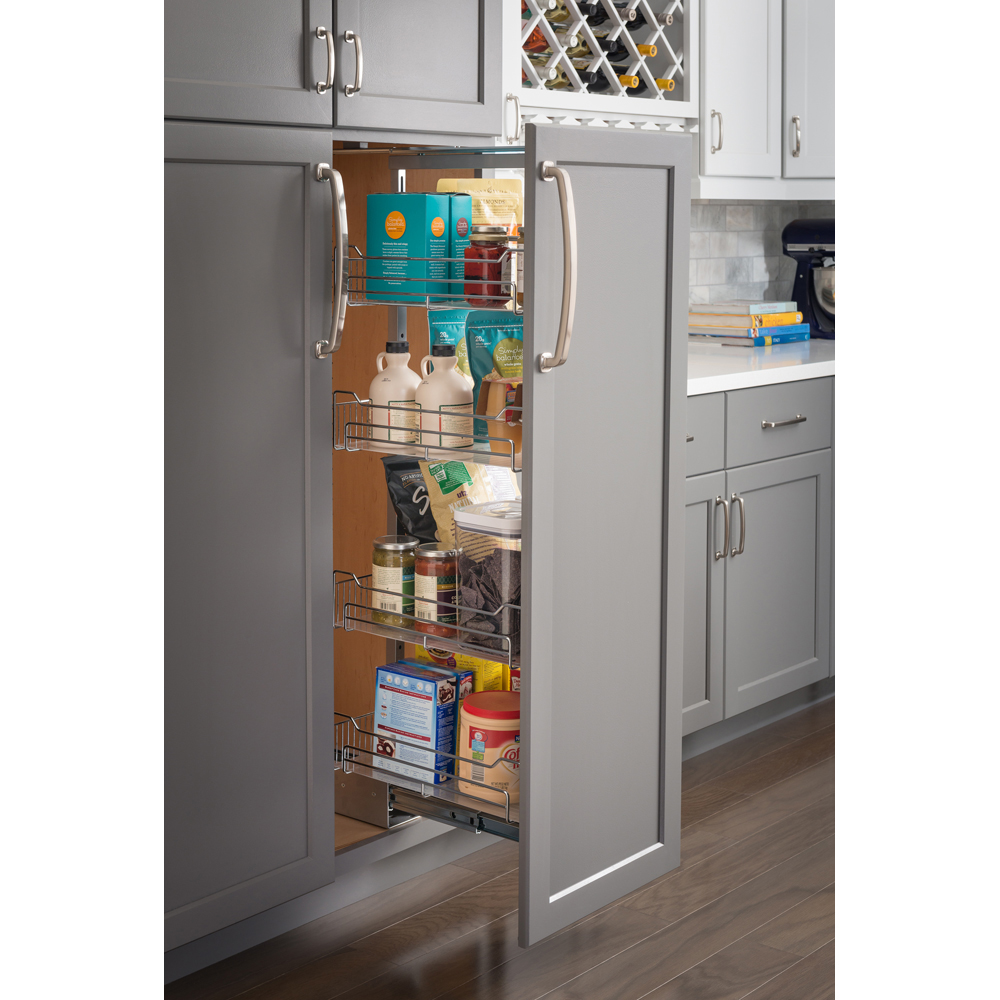 Hardware Resources by Hardware Resources CPPO1263SC 12" Chrome wire pantry pullout with heavy-duty soft-close slides