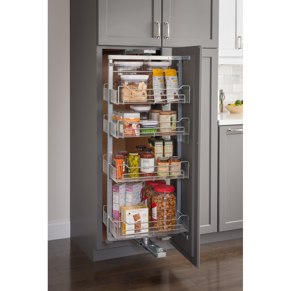 Hardware Resources by Hardware Resources CPSO1274SC 12" Chrome wire pantry pullout with swingout feature