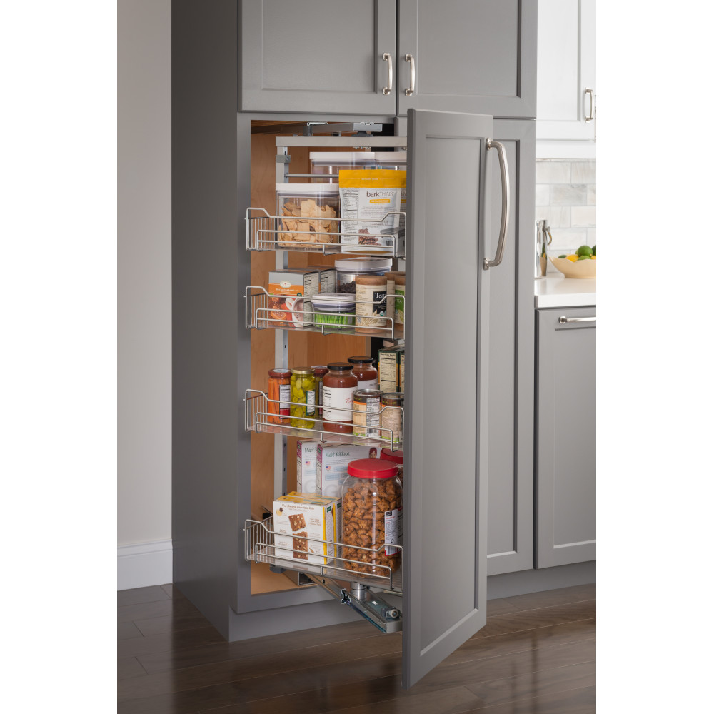 Hardware Resources by Hardware Resources CPSO1286SC 12" Chrome wire pantry pullout with swingout feature