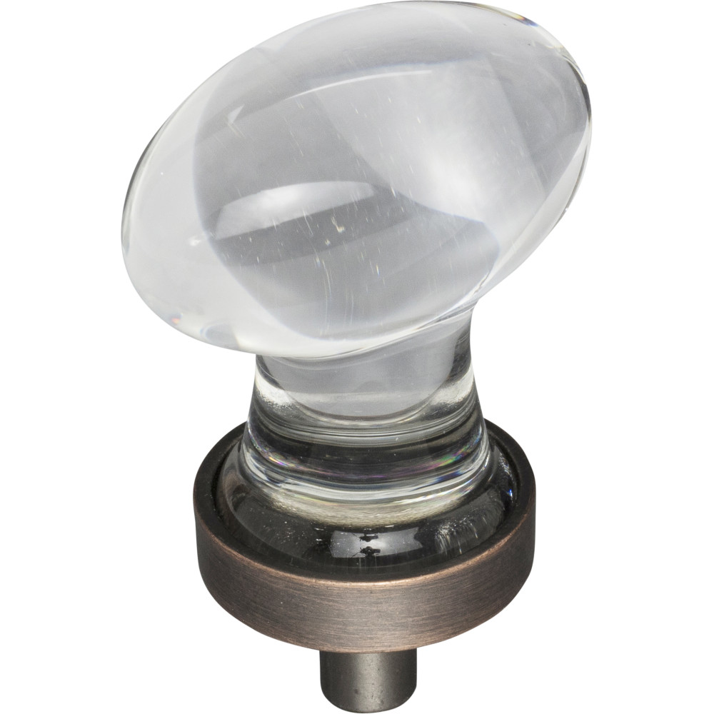 Hardware Resources G110DBAC Harlow 1-1/4" OL Glass Football Cabinet Knob Finish: Brushed Oil Rubbed Bronze