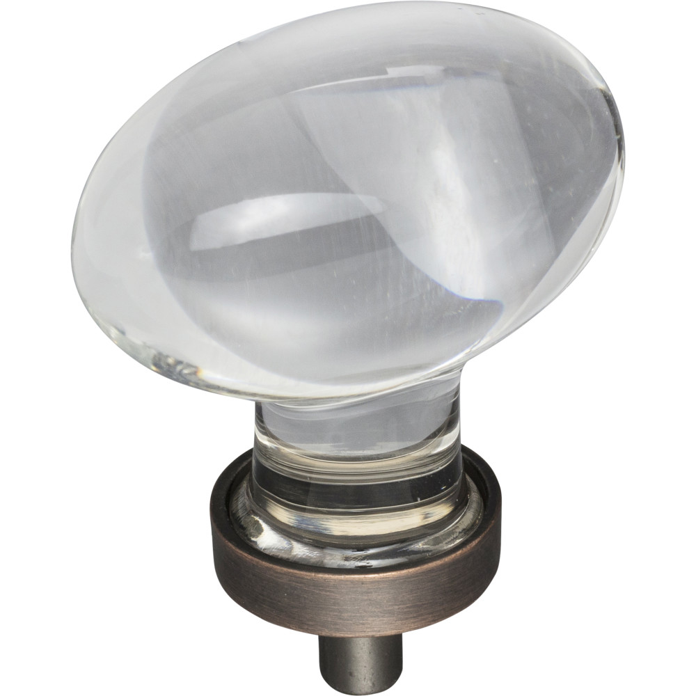 Hardware Resources G110L-DBAC Harlow 1-5/8" OL Glass Football Cabinet Knob Finish: Brushed Oil Rubbed Bronze