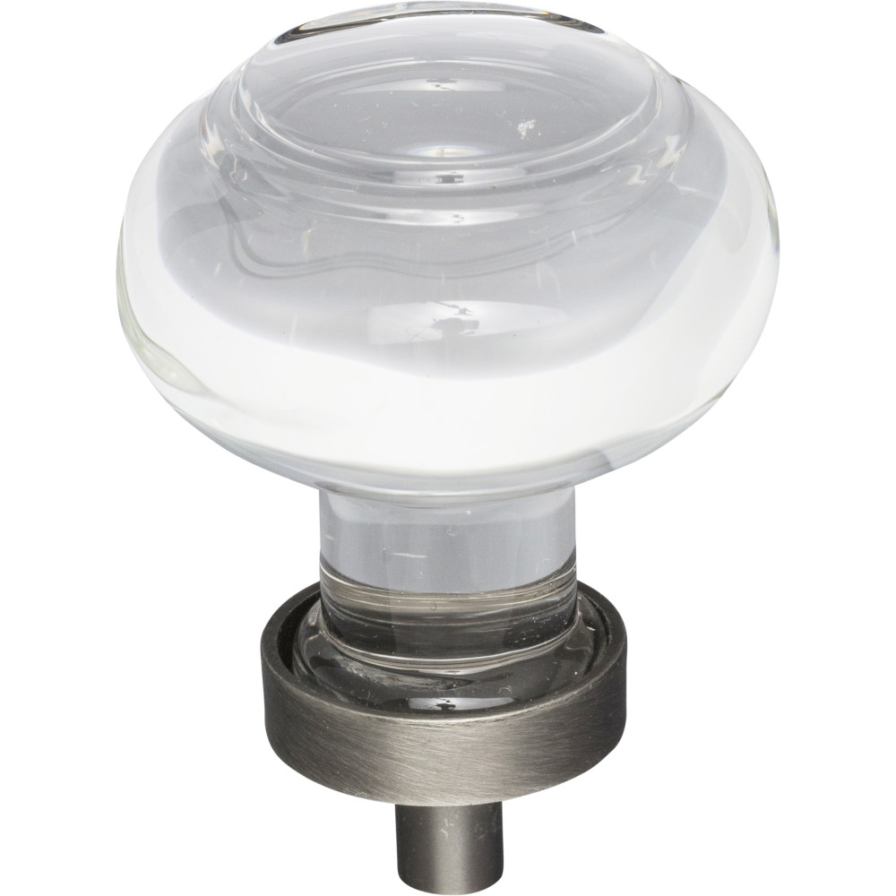 Hardware Resources G120BNBDL Harlow 1-7/16" Dia Glass Button Cabinet Knob Finish: Brushed Pewter