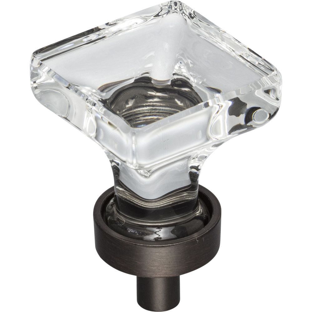 Hardware Resources G140DBAC Harlow 1" OL Glass Square Cabinet Knob Finish: Brushed Oil Rubbed Bronze