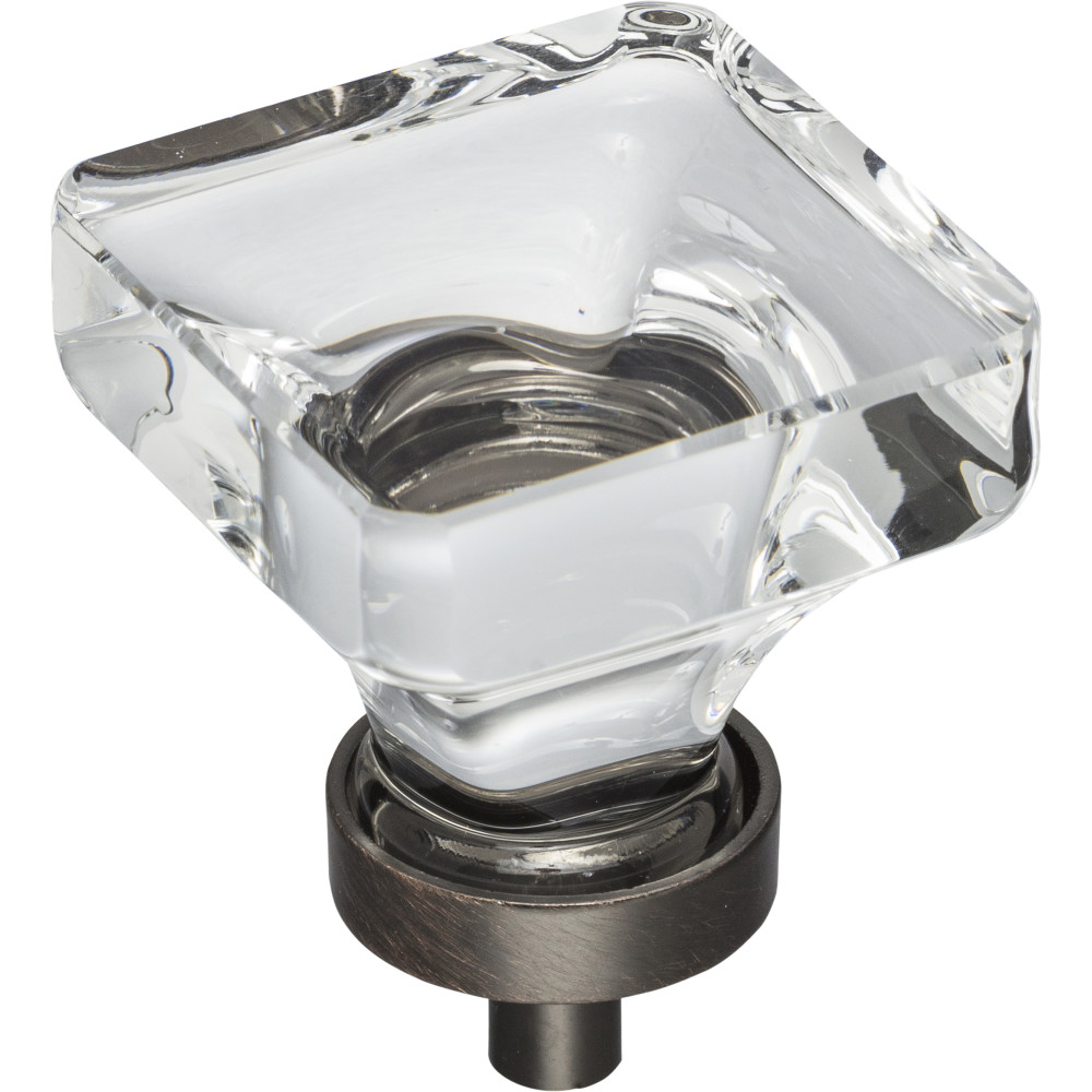 Hardware Resources G140L-DBAC Harlow 1-3/8" OL Glass Square Cabinet Knob Finish: Brushed Oil Rubbed Bronze