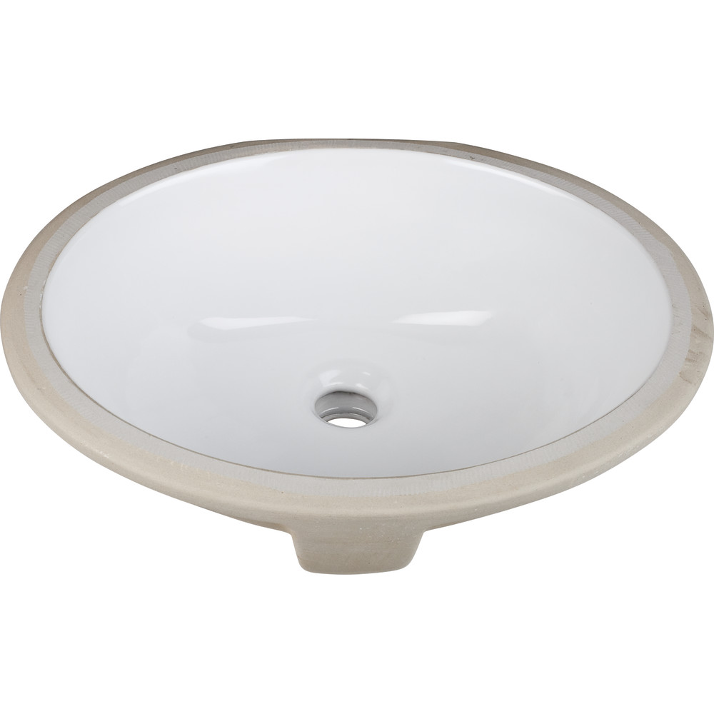 Hardware Resources H8809WH 15" Oval Undermount White Porcelain Bowl