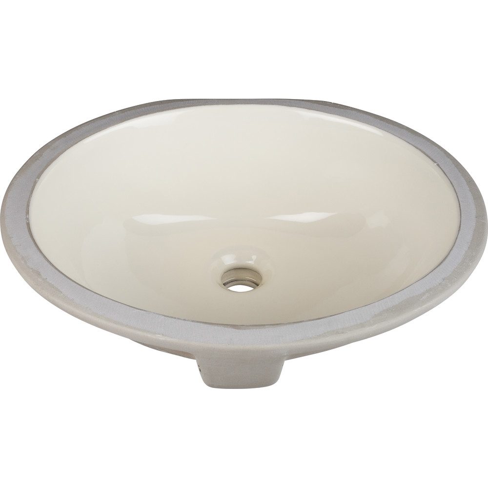 Hardware Resources H8809 15" Oval Undermount Parchment Porcelain Bowl