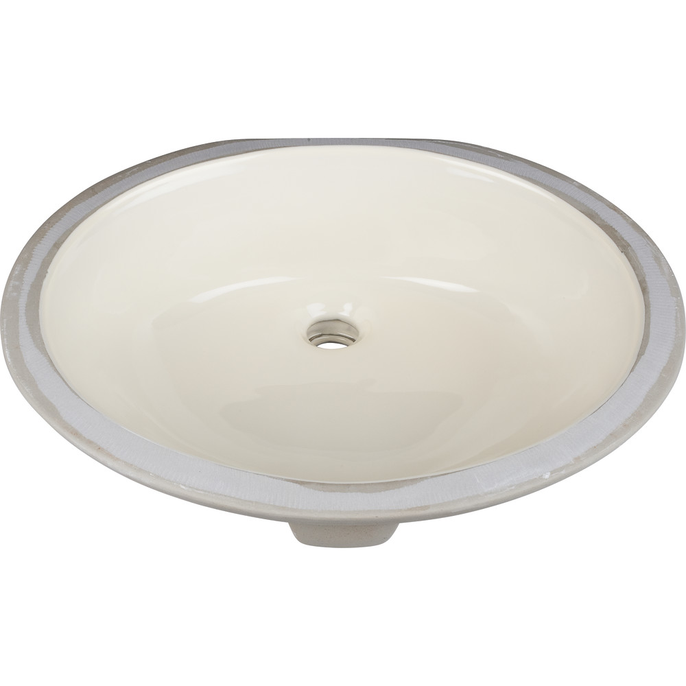 Hardware Resources H8810 17" Oval Undermount Parchment Porcelain Bowl