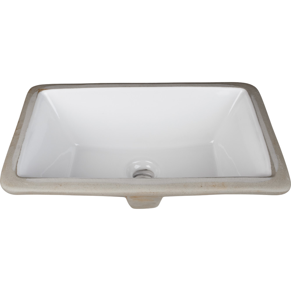 Hardware Resources H8909WH 16" Rectangle Undermount White Porcelain Bowl