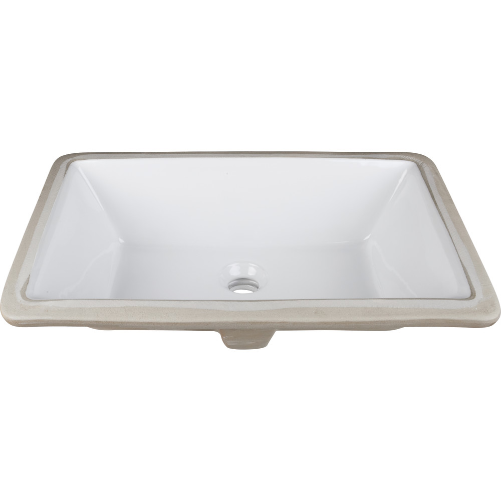 Hardware Resources H8910WH 18-1/2" Rectangle Undermount White Porcelain Bowl