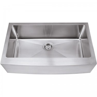 Hardware Resources HA200 Stainless Steel 16-Gauge 35-7/8" x 20-3/4" x 10" Farmhouse/Apron Style Kitchen Sink. Handmade with 304 SS with Satin Finish 