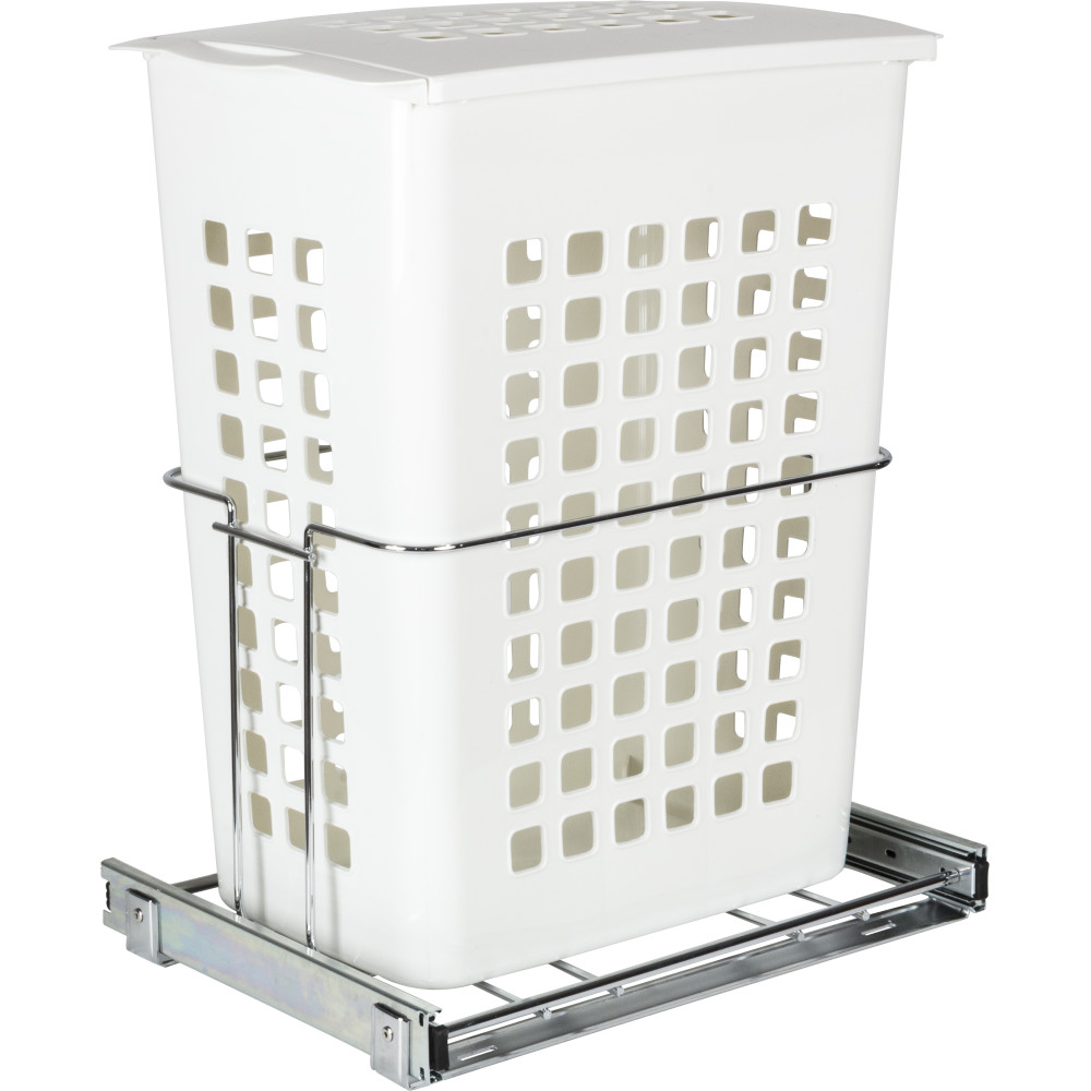 Hardware Resources HP-BM1424WPC Plastic Pullout Hamper with Lid