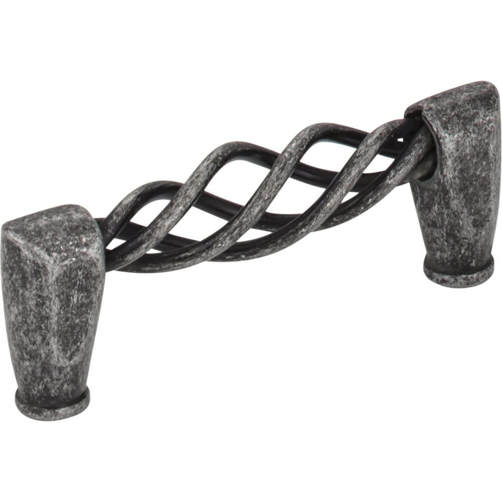 Jeffrey Alexander by Hardware Resources I300-SIM 3-9/16" Overall Length Twisted Iron Cabinet Pull. Holes are 