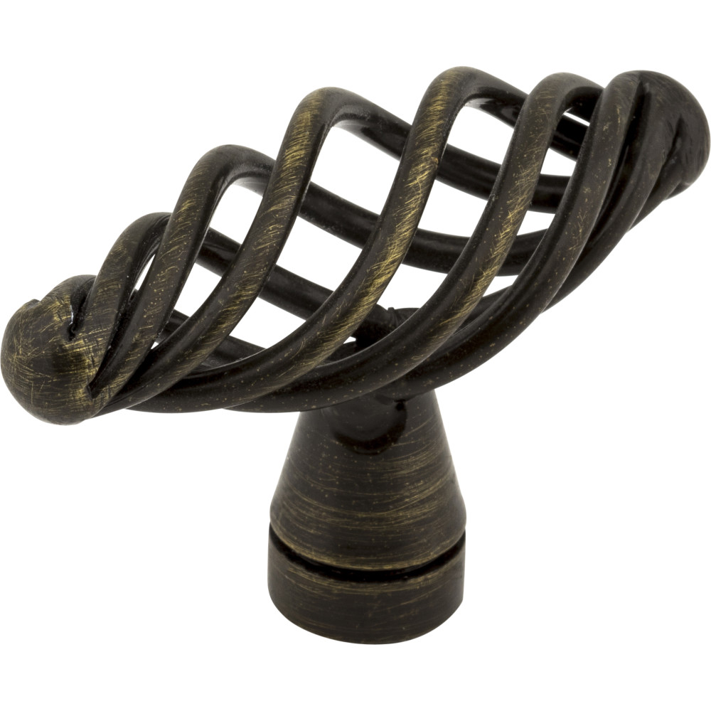 Jeffrey Alexander by Hardware Resources I350-ABSB 2" Overall Length Twisted Iron Cabinet Knob.  Pack          