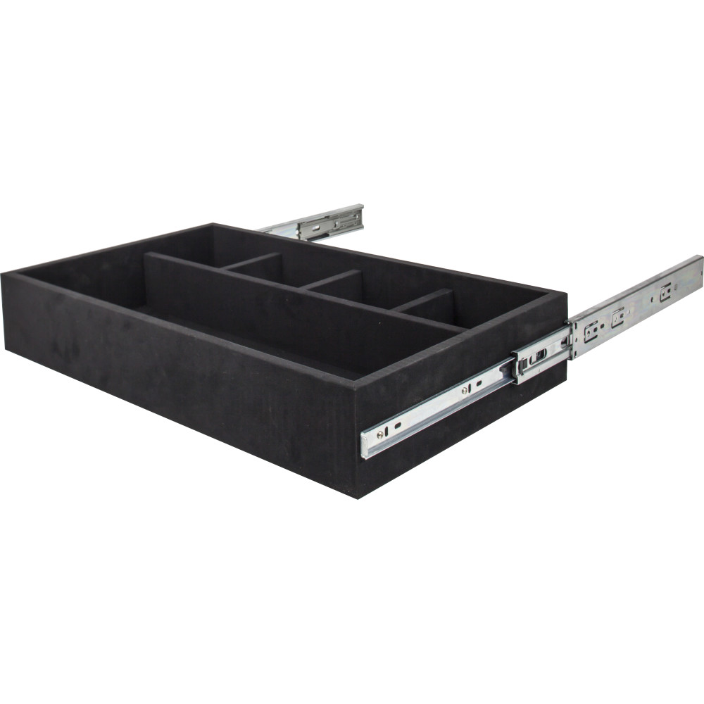Hardware Resources JD1-24-BL 5 Compartment Black Felt Jewelry Organizer Drawer Kit