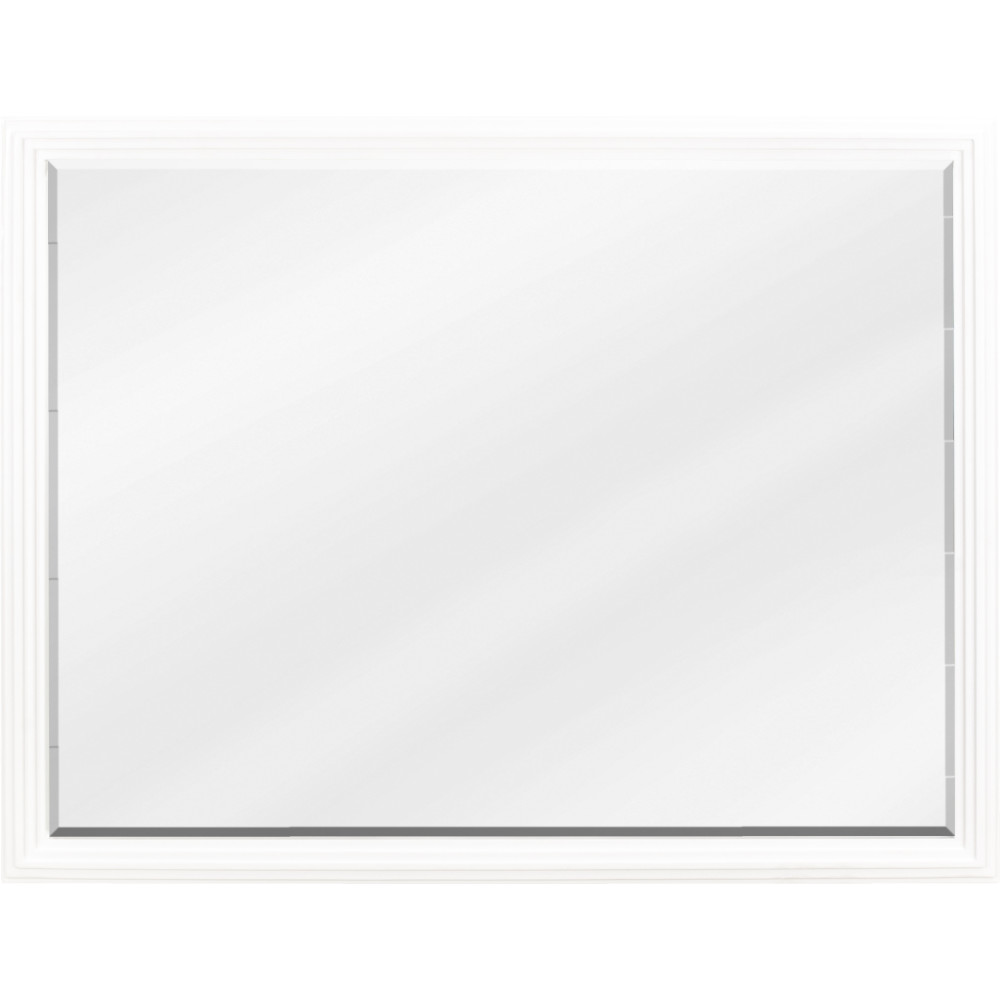 Hardware Resources Vanities MIR106-48 Compton 44" x 34" Large white reed frame mirror with beveled glass