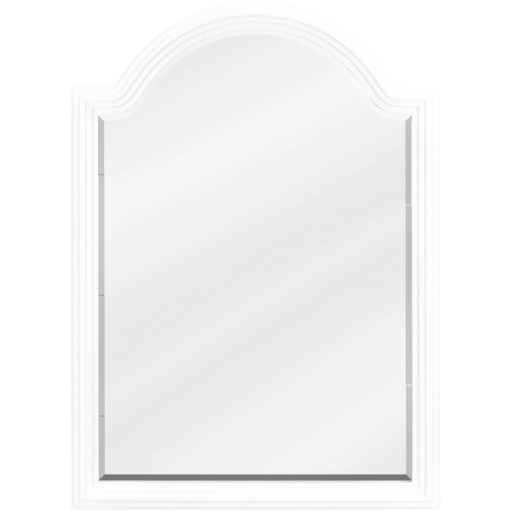 Hardware Resources Vanities MIR106 Compton 26" x 36" White reed frame mirror with beveled glass