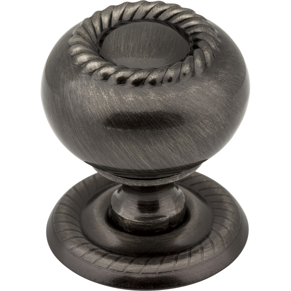 Jeffrey Alexander by Hardware Resources S6060BNB 1-1/4" Diameter Hollow Steel Rope Knob with Backplate.      