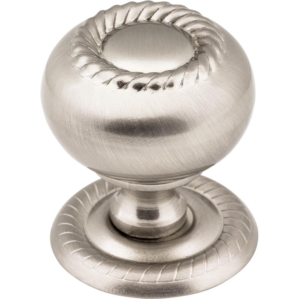 Jeffrey Alexander by Hardware Resources S6060SN 1-1/4" Diameter Hollow Steel Rope Knob with Backplate.      