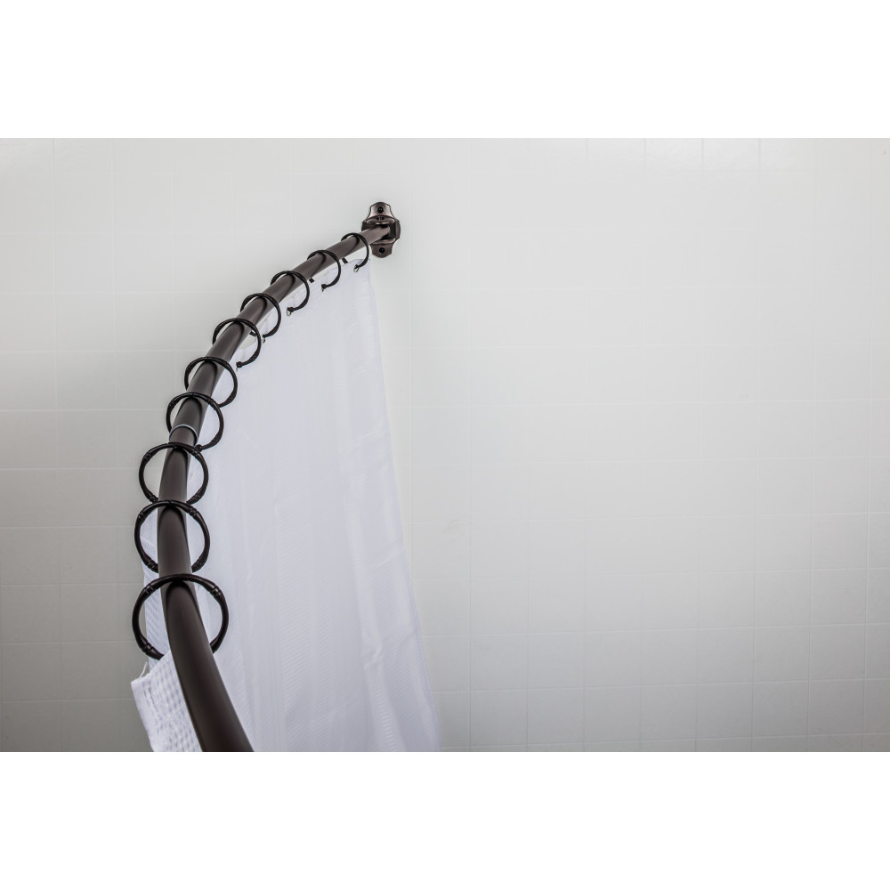 Hardware Resources SR02-DBAC-R Curved Shower Rod in Brushed Oil Rubbed Bronze