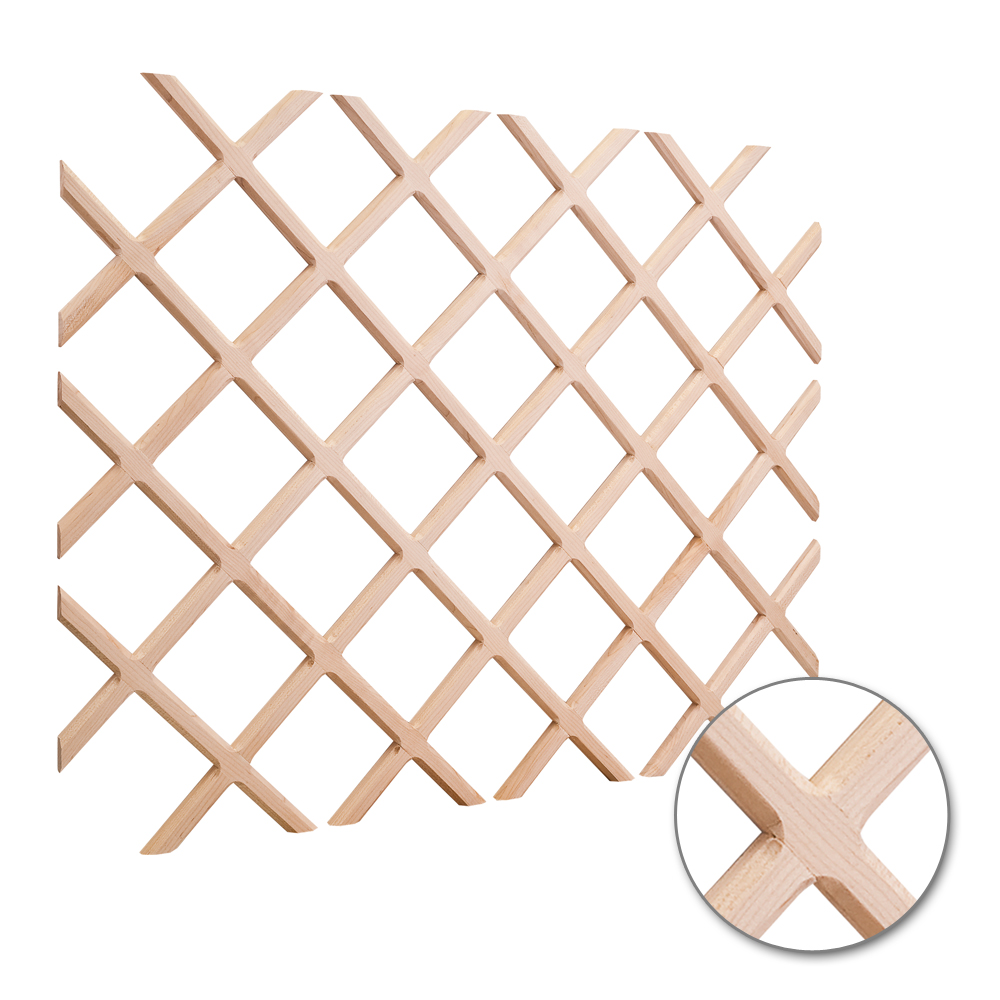 Hardware Resources by Hardware Resources WR30-2MP 24" x 30" Wine Lattice Rack with Bevel. Species: Maple.