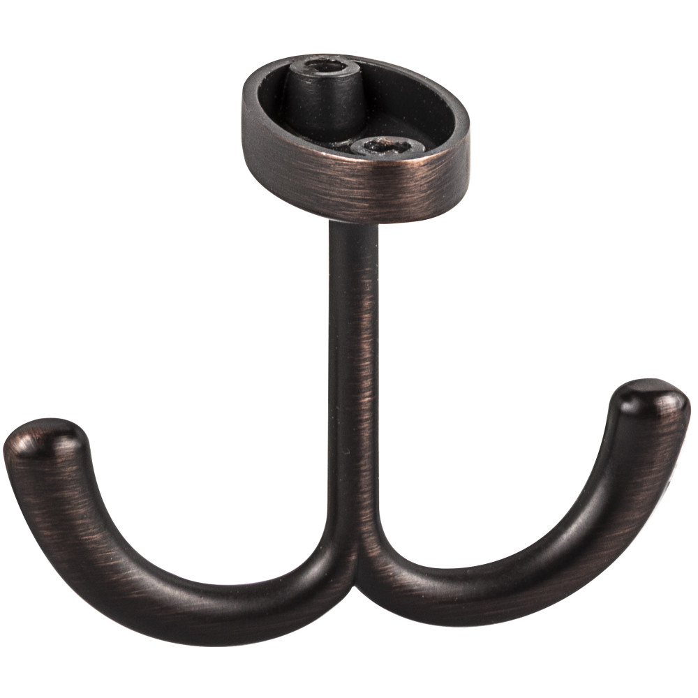 Hardware Resources YD20-156DBAC 1 9/16" Double zinc ceiling mount coat hook in Brushed Oil Rubbed Bronze