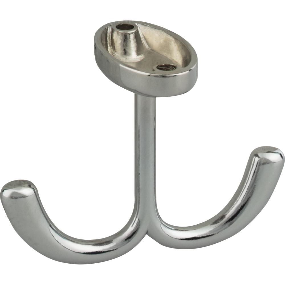 Hardware Resources YD20-156PC 1 9/16" Double zinc ceiling mount coat hook in Polished Chrome