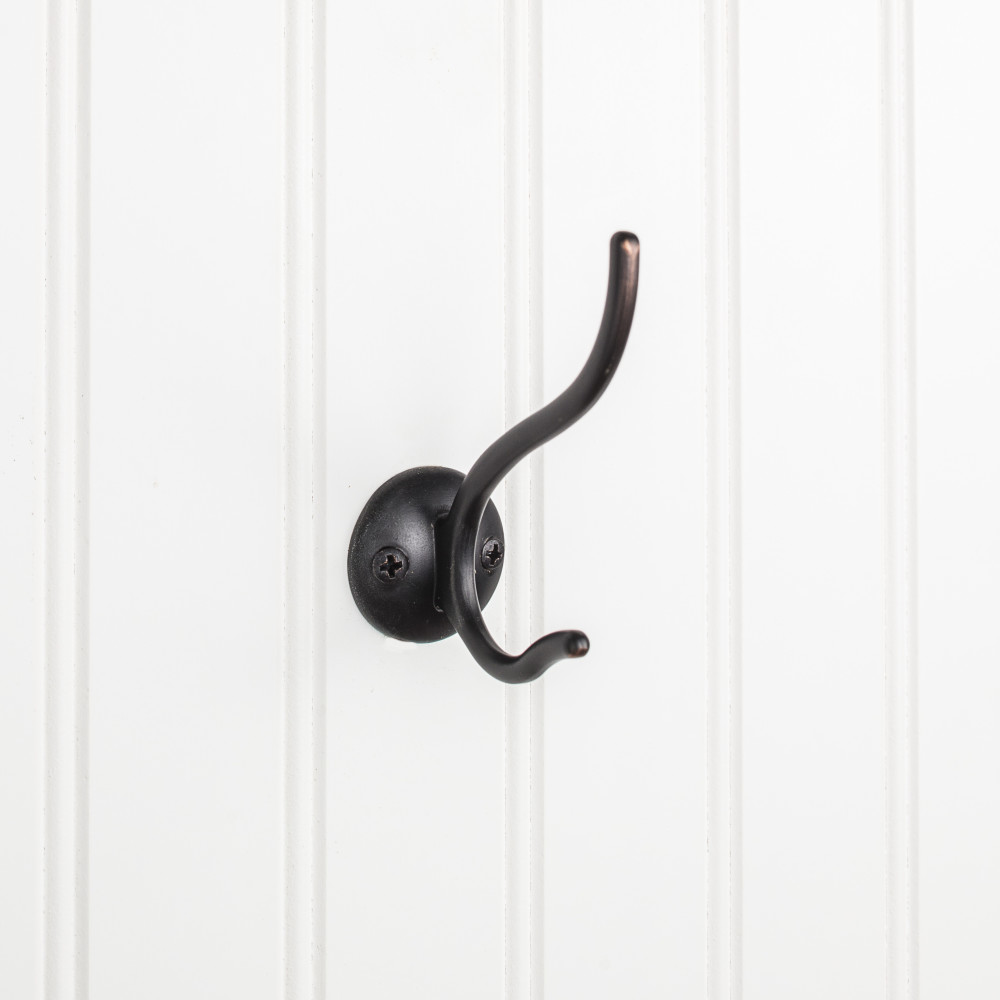 Hardware Resources YD30-381DBAC 3 13/16" Double zinc wall mount decorative coat hook in Brushed Oil Rubbed Bronze