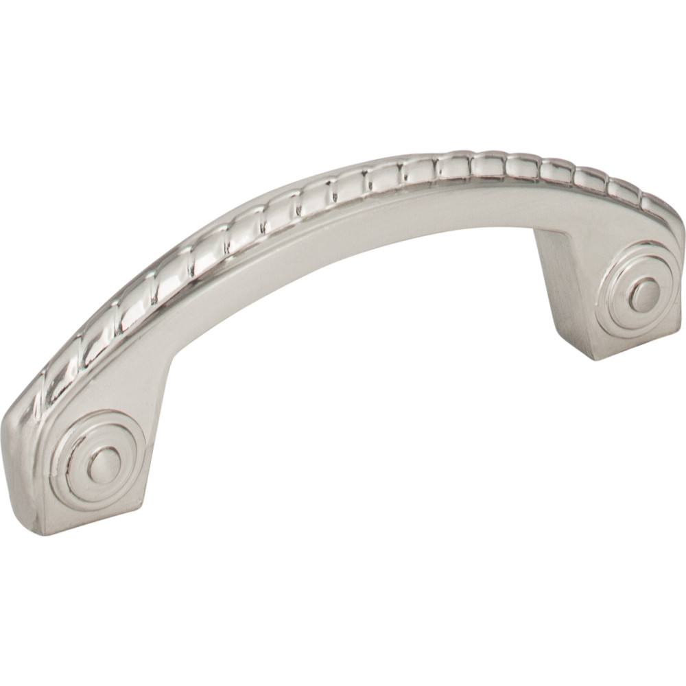 Jeffrey Alexander by Hardware Resources Z260-3SN 3-3/4"  Overall Length Zinc Cabinet Pull with Rope Detail. H