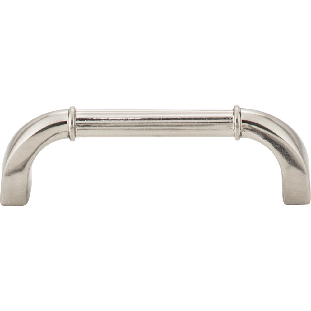 Jeffrey Alexander by Hardware Resources Z280-SN 4-3/16"  overall length Cabinet Pull. Holes are 96mm center-